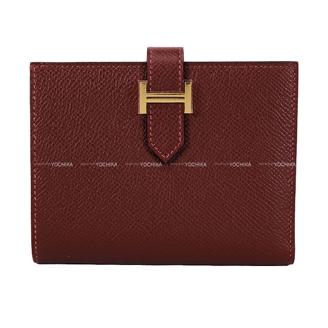 HERMES エルメス 二つ折り財布 ベアンコンパクト ルージュ