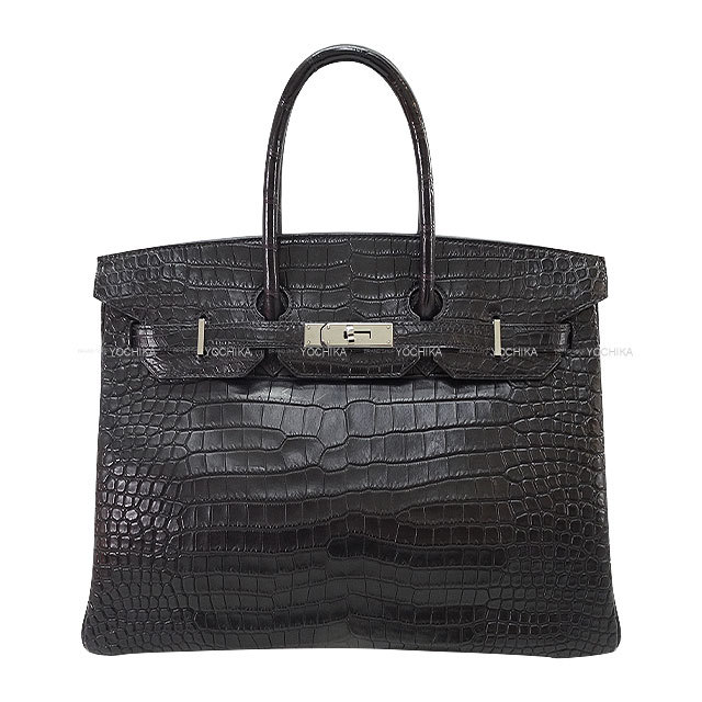 美品　エルメス　ジャッキー　ベロア　35 黒 HERMES エルメス ハンドバッグ バーキン35 黒 (ブラック) クロコダイル