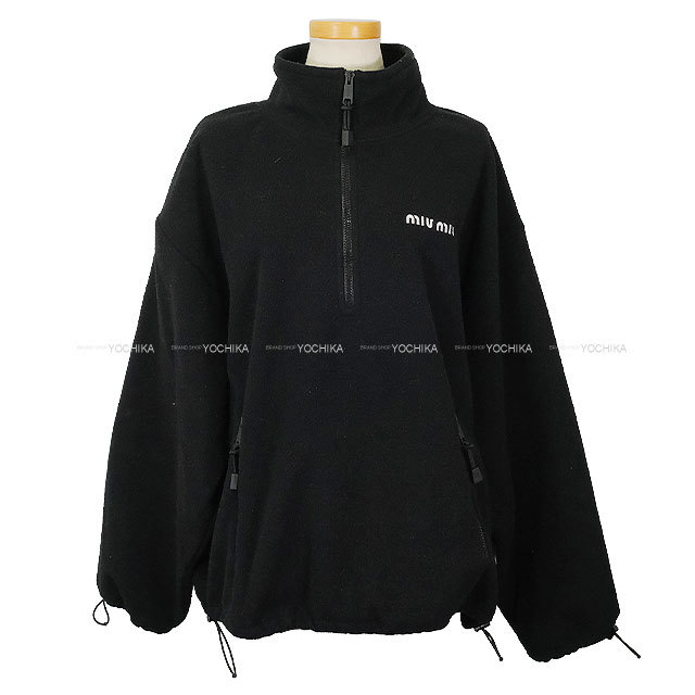 Miu Miu ミュウミュウ スウェット シャツ ロゴ フリース ハーフジップ