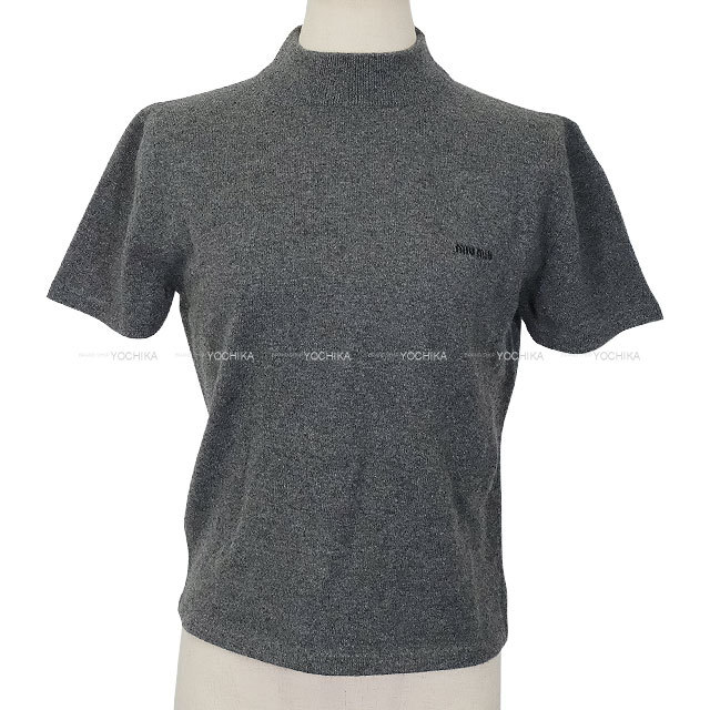 Miu Miu ミュウミュウ セーター カシミヤ ロゴ グレー カシミヤ #40