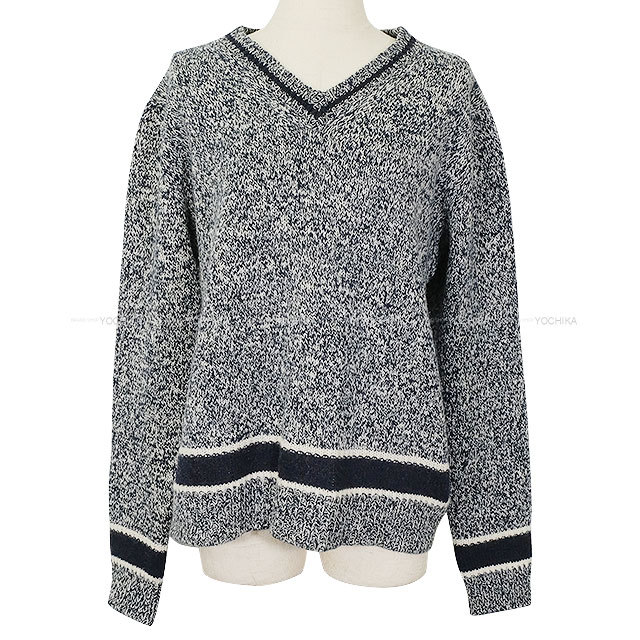 Christian Dior 総柄 カシミヤ プルオーバー ニット DIOR ディオール 21AW オブリーク総柄クルーネックニット ネイビー