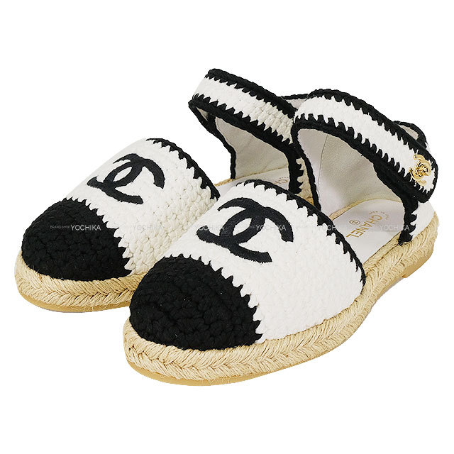 CHANEL シャネル サンダル ココマーク エスパドリーユ 白 (ホワイト 
