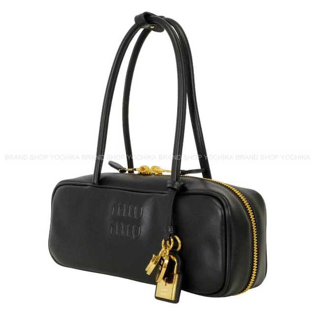 miu miu ハンドバッグ ブラック ゴールド金具 渋谷並木橋店】Miu Miu ミュウミュウ ハンドバッグ ボーレザー