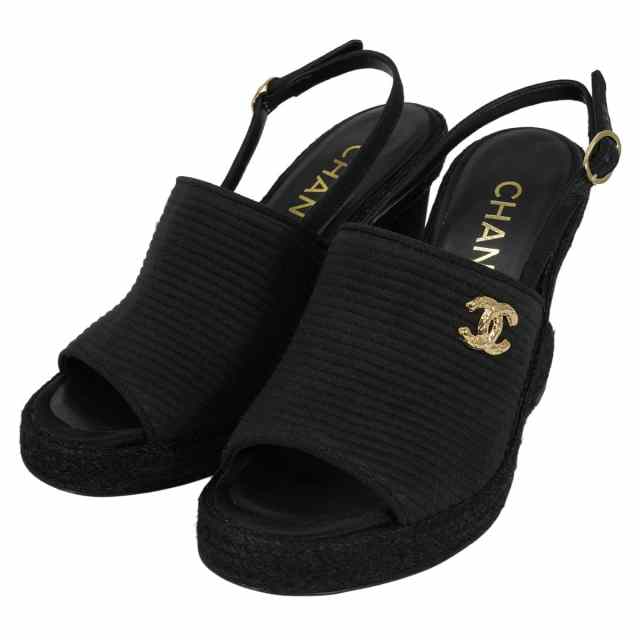 2026年春夏 CHANEL シャネル サンダル ウェッジソール ココマーク 黒