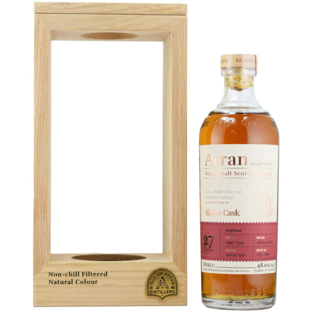 【希少な創業初期の樽★エレガントに花開くシングルカスク★黄桃、アプリコット、上品な黄色い果実、トロピカルなパイナップル、品のあるハチミツ、アンズ飴】アラン 1997 27年 ホグスヘッド 48% 700ml