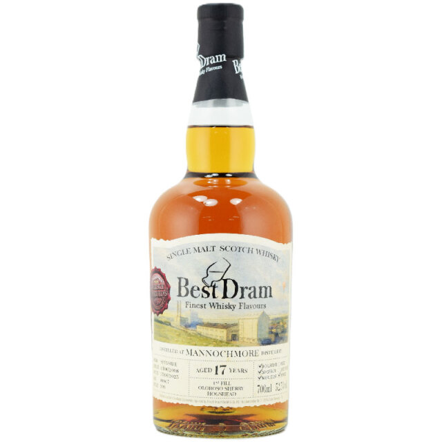 【ナッツ香、ローストしたヘーゼルナッツ、古い家具、熟成したシェリー、レーズン、シェリーカスクの魅力を丁寧に味わえる一本】マノックモア 2008 17年 ベストドラム 52.5% 700ml