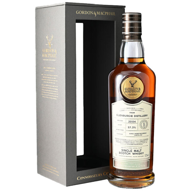 【国内36本★当店1本のみ★蜜ろう、ラズベリー、フルーツケーキ、赤リンゴ、トーストしたヘーゼルナッツ】グレンバーギー 2004 21年 コニサーズチョイス 57.3% 700ml