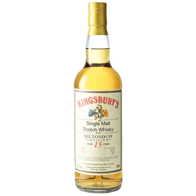 【オレンジマーマレード、煮込んだ桃、クリーミー、ピーチメルバ(バニラアイス+白桃+ラズベリーソース】ミルトンダフ 2009 15年 キングスバリー 59.8% 700ml