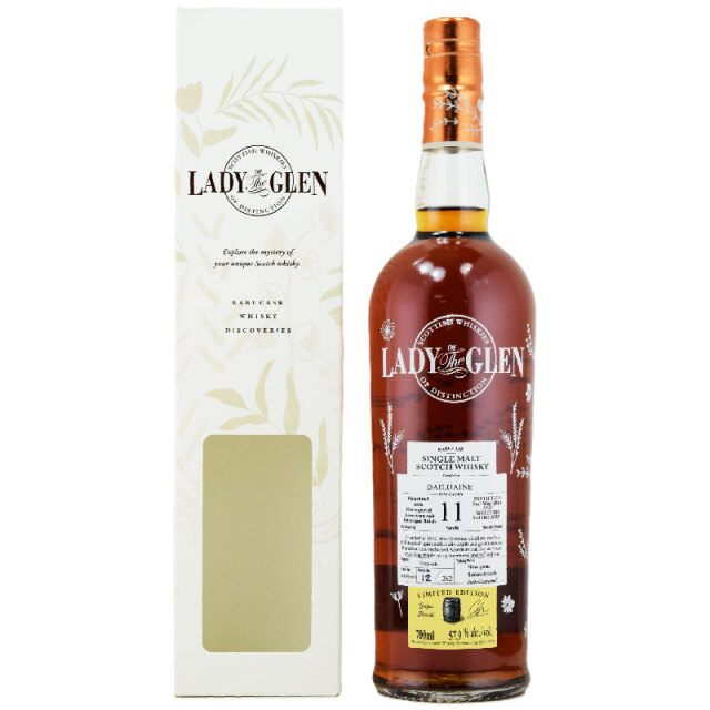 【国内36本★当店2本のみ★濃厚なバニラ、バター、黒スグリやプラムの果実、キャラメルの力強い存在感、力強さとエレガンスの両立】ダルユーイン 2014 11年 レディオブザグレン 57.9% 700ml