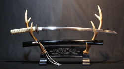 日本刀 珍品 拵付き 左文字銘：在銘【文珠保房】 脇差 53.9ｃｍ