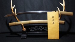 【Y】日本美術刀剣保存協会鑑定 日本刀 銘：在銘【長船祐定作】 脇差 50.cm 刀身486g