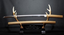 日刀保鑑定 保存刀剣 於越州友次 一尺九寸八分 刀身582g 全長88cm 日本刀 在銘 刀