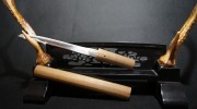 日本刀 鑑定書 在銘：【友重】 短刀 18.7ｃｍ 銃砲刀剣研究会鑑定