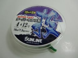 サンライン　SUPERCAST　テーパーちから糸投げ　４－１２号×５本（クリアブルー）