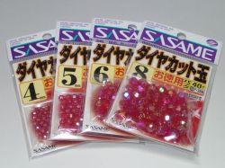 ささめ　ダイヤカット玉　レッドお徳用全号数