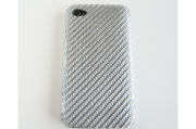 iPhone4/4S用 シルバーカーボン保護カバー