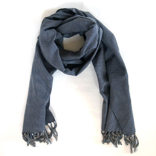 川越唐桟くびまき 細縞 紺