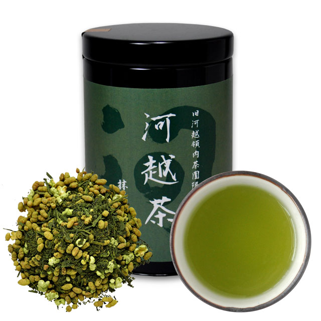 河越茶 抹茶入り玄米茶 50g 缶