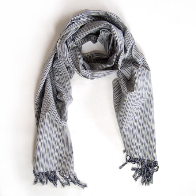 川越唐桟くびまき　白/紺