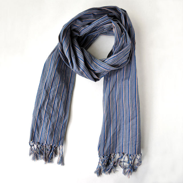 川越唐桟くびまき　薄群青