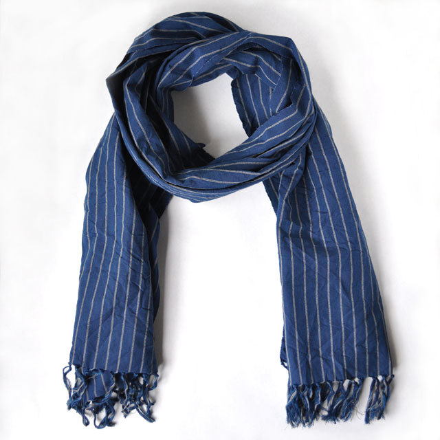 川越唐桟くびまき　大名縞