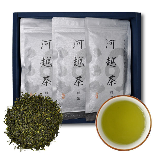 河越茶 煎茶 100g　箱入り3本セット