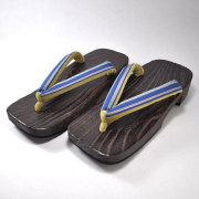 川越唐桟　下駄　右近焼き