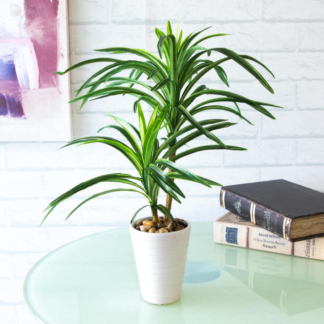 フェイクグリーンポット(ユッカ) 高さ45cm 陶器鉢  / フェイクグリーン 人工観葉植物 インテリア 卓上 おしゃれ 装飾 置き型  (PAS062)
