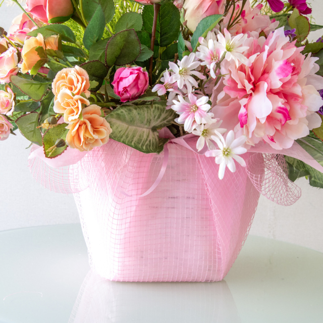 造花フラワーアレンジ [お祝い立札無料] 開店祝い 造花 フラワー