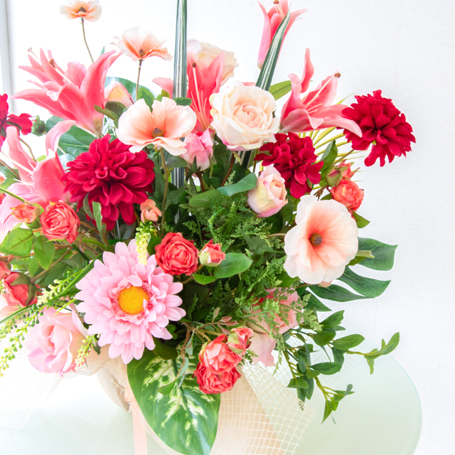 造花フラワーアレンジ [お祝い立札無料] 開店祝い 造花 フラワー