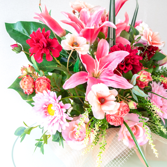 造花フラワーアレンジ [お祝い立札無料] 開店祝い 造花 フラワー