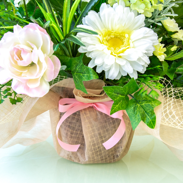 造花フラワーアレンジ [お祝い立札無料] 開店祝い 造花 フラワー
