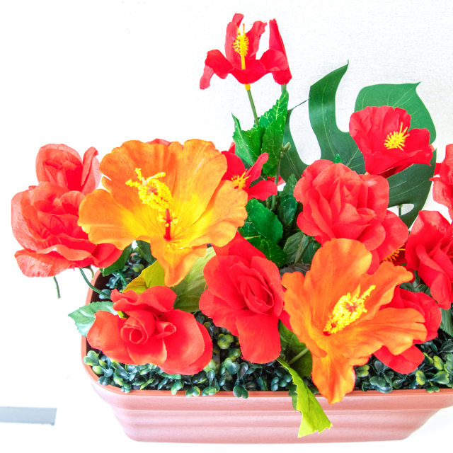 フラワープランター 造花 フラワーアレンジメント アートフラワー