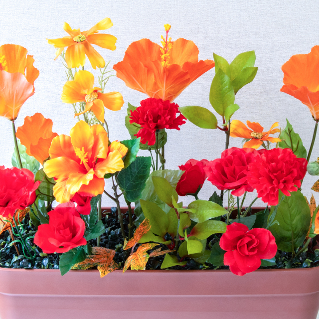 フラワープランター 造花 フラワーアレンジメント アートフラワー