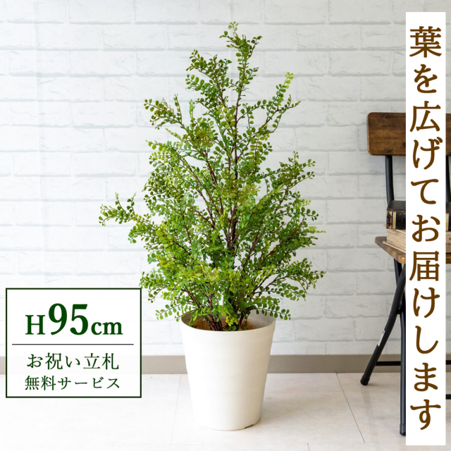 【すぐ飾れる】 フェイクグリーン シルクジャスミン 95cm 鉢付き / 法人・開店祝い 店舗・オフィス装飾 空間演出 立札無料・造花/PG141-B240WH