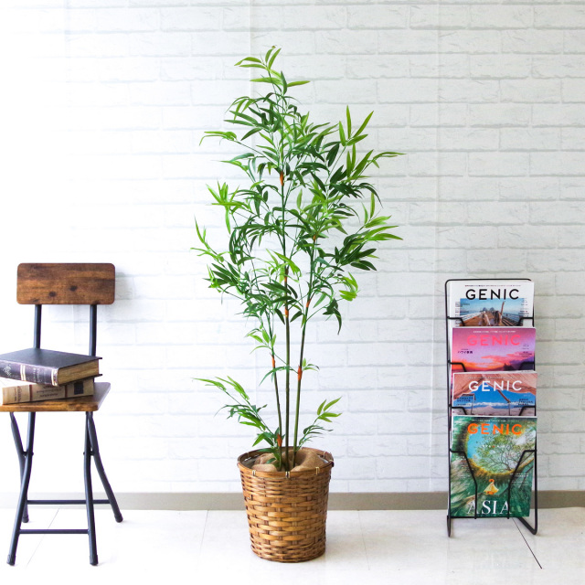 人工 観葉植物 フェイク グリーン バンブーツリー H約130cm 店舗 装飾