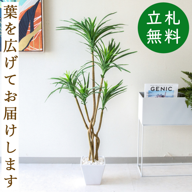 フェイクグリーン ユッカポット H約115cm 鉢付き / 人工観葉植物 観葉植物 フェイク 造花 店舗 装飾 開店 開業 移転 祝い ギフト プレゼント おしゃれ 住宅展示場 モデルハウス オフィス 立札無料 PG198