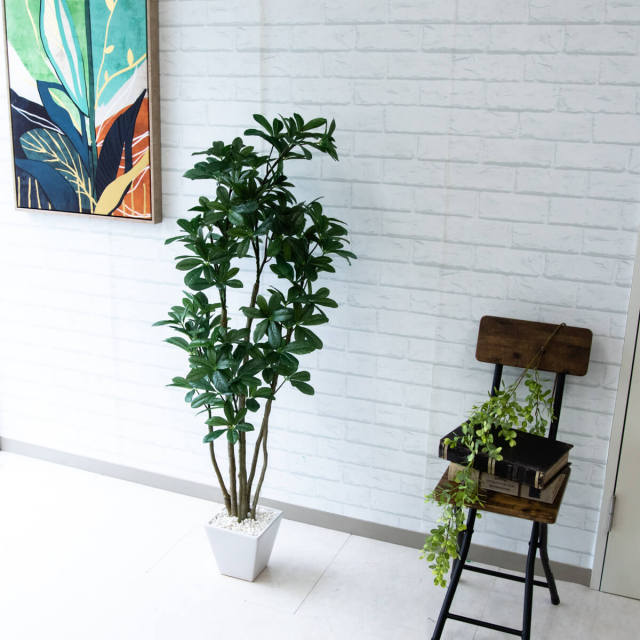 人工 観葉植物 フェイク グリーン シェフレラ H約125cm 店舗 装飾 開店