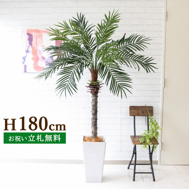 フェイクグリーン フェニックスパームツリー(ヤシの木) H約180cm 鉢付き ２分割 / 人工観葉植物 観葉植物 フェイク 造花 大型 大きいパームツリー 南国 夏 店舗 装飾 開店 開業 移転 祝い ギフト プレゼント おしゃれ 住宅展示場 モデルハウス PG212-Q25WH