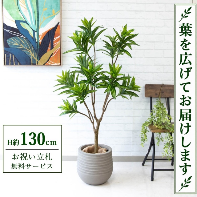 【すぐ飾れる】 フェイクグリーン ソングオブジャマイカ H約130cm 鉢付き / 法人・開店祝い 店舗・オフィス装飾 空間演出 立札無料・造花/PG216-J30