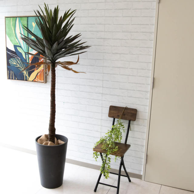 人工 観葉植物 フェイク グリーン ユッカアロイフィリア H約170cm 大型