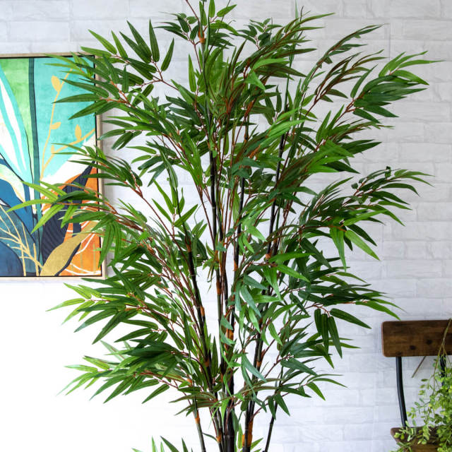 人工 観葉植物 フェイク グリーン 黒竹 H約190cm 大型 店舗 装飾