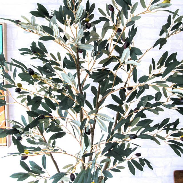 HIMANI  オリーブグリーン ベージュwhnameba専用 人工 観葉植物 フェイク グリーン オリーブ H約180cm 大型 店舗