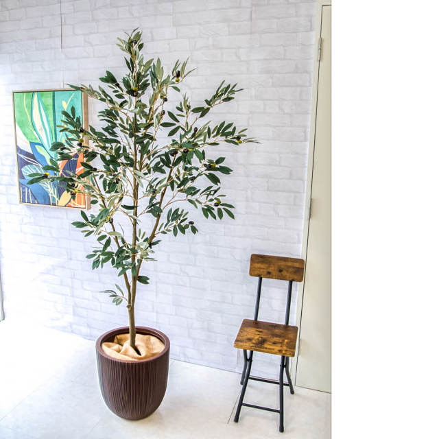 オリーブ　フェイクグリーン　人工観葉植物　165cm 大型　観葉植物 人工 観葉植物 フェイク グリーン オリーブ H約180cm 大型 店舗 装飾