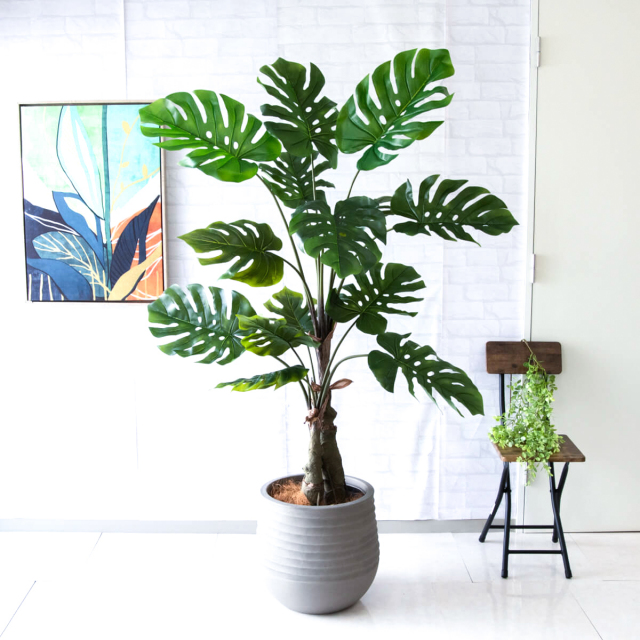 人工 観葉植物 フェイク グリーン モンステラ H約175cm 大型 店舗 装飾 