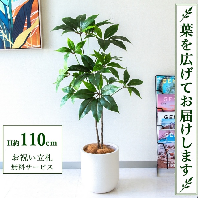 【すぐ飾れる】 フェイクグリーン ツピタンサス H約110cm 鉢付き / 法人・開店祝い 店舗・オフィス装飾 空間演出 立札無料・造花/PG267-CHC25IV