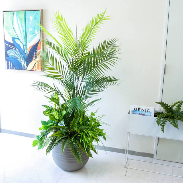 人工 観葉植物 フェイク グリーン パキラ H約145cm 店舗 装飾 開店