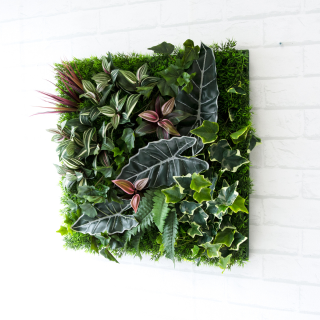 壁面緑化ボード ウォール グリーン 壁掛け 造花 フェイク 人工観葉