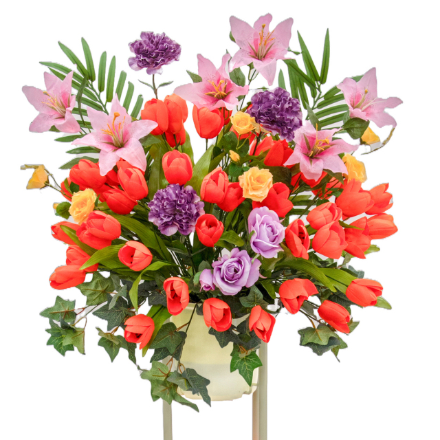 ゆめかわ お花型 フラワースタンド インテリア 小物立て ※造花1つ付き♡ 造花スタンド 開店祝い スタンド花 スタンドフラワー フラワー