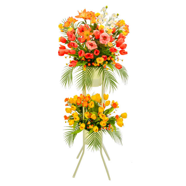 豪華な造花スタンド花 ゴールド器付き 豪華な造花スタンド花 ゴールド器付き